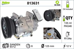 Compressor, airconditioning RUIL DEEL Valeo, Spanning (Volt)12V, u.a. für Renault, Nissan