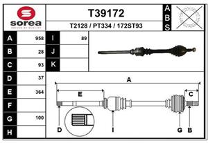 EAI Antriebswelle Vorderachse rechts  T39172