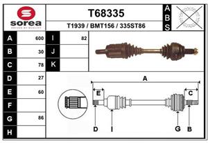 EAI Antriebswelle Vorderachse links  T68335