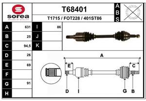 EAI Antriebswelle Vorderachse links  T68401