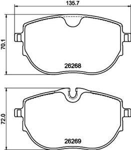 Volkswagen Remblokkenset, Schijfrem 8DB355040921