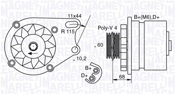 magnetimarelli Dynamo, Generator MAGNETI MARELLI 063321747010