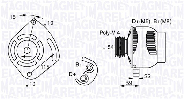 magnetimarelli Dynamo / Alternator MAGNETI MARELLI 063377001010