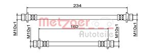 Metzger Bremsschlauch Hinterachse rechts  4111861