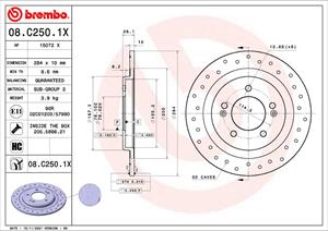 Brembo Bremsscheibe Hinterachse  08.C250.1X