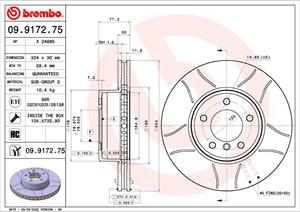 Brembo Bremsscheibe Vorderachse  09.9172.75