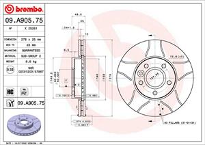 Brembo Bremsscheibe Vorderachse  09.A905.75