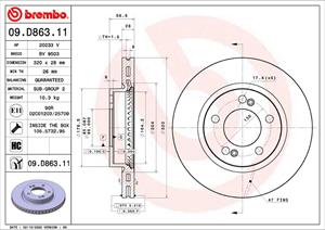 Brembo Bremsscheibe Vorderachse  09.D863.11