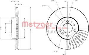 Metzger Bremsscheibe Vorderachse  6110380