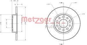 Metzger Bremsscheibe Hinterachse  6110413