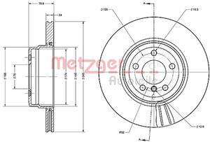 Metzger Bremsscheibe Hinterachse  6110632