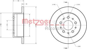 Metzger Bremsscheibe Hinterachse  6110651