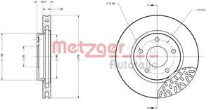 Metzger Bremsscheibe Vorderachse  6110664