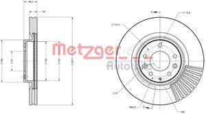 Metzger Bremsscheibe Vorderachse  6110737