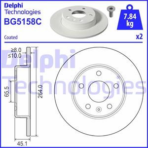 Delphi Bremsscheibe Hinterachse  BG5158C