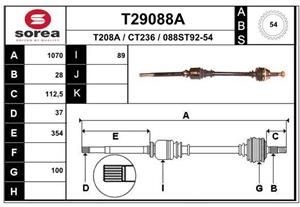 EAI Antriebswelle Vorderachse rechts  T29088A