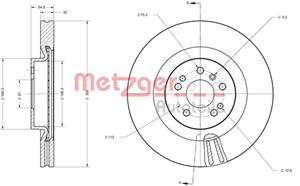 Metzger Bremsscheibe Vorderachse  6110635