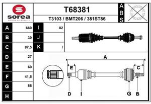 EAI Antriebswelle Vorderachse links  T68381