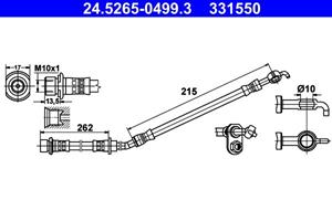 ATE Bremsschlauch Vorderachse links  24.5265-0499.3