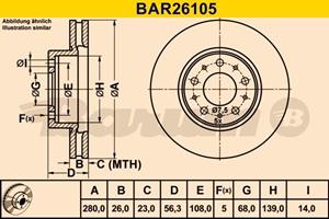 BARUM Bremsscheibe Vorderachse  BAR26105