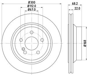 Hella Bremsscheibe Hinterachse  8DD 355 108-861