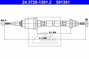 ATE Seilzug, Kupplungsbetätigung  24.3728-1301.2
