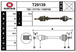 EAI Antriebswelle Vorderachse links  T29139