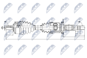 NTY Antriebswelle Vorderachse rechts  NPW-VV-035