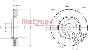 Metzger Bremsscheibe Vorderachse  6110296