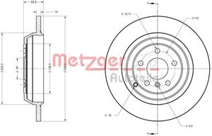 Metzger Bremsscheibe Hinterachse  6110567