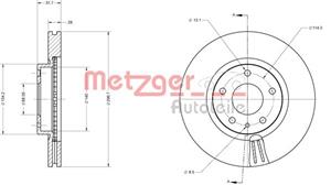 Metzger Bremsscheibe Vorderachse  6110730