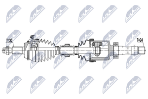 NTY Antriebswelle Vorderachse rechts  NPW-TY-153