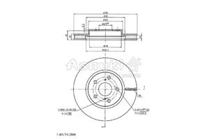 Ashuki Bremsscheibe Vorderachse  T603-39