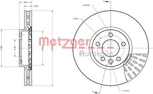 Metzger Bremsscheibe Vorderachse  6110621