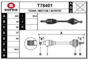 EAI Antriebswelle Vorderachse links  T78401