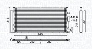 Magneti Marelli Kondensator, Klimaanlage  350203644000