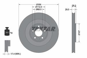 Textar Bremsscheibe Hinterachse  92341205