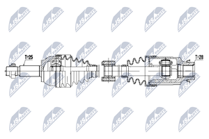 NTY Antriebswelle Vorderachse rechts  NPW-MZ-050