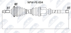 NTY Antriebswelle Vorderachse  NPW-PE-004