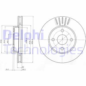 Delphi Bremsscheibe Vorderachse  BG3781