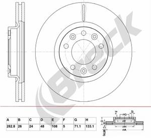 Breck Bremsscheibe Vorderachse  BR 382 VA100