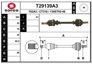 EAI Antriebswelle Vorderachse links  T29139A3