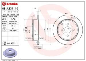 Brembo Bremsscheibe Hinterachse  08.A331.10