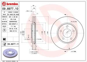 Brembo Bremsscheibe Vorderachse  09.8977.10