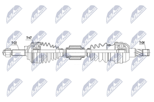 NTY Antriebswelle Vorderachse rechts  NPW-DW-041