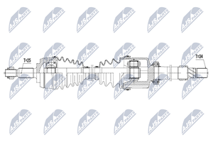 NTY Antriebswelle Vorderachse rechts  NPW-RE-095