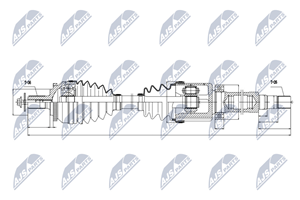 NTY Antriebswelle Vorderachse rechts  NPW-VV-038