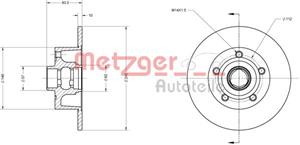 Metzger Bremsscheibe Hinterachse  6110043