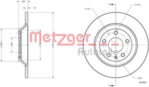 Metzger Bremsscheibe Hinterachse  6110778