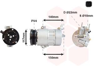 vanwezel Kompressor, Klimaanlage Van Wezel 1800K595